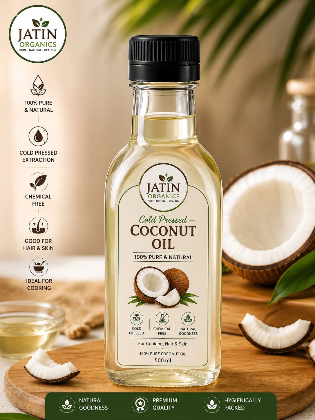 Premium Cold Pressed Coconut Oil | 100% Pure & Natural