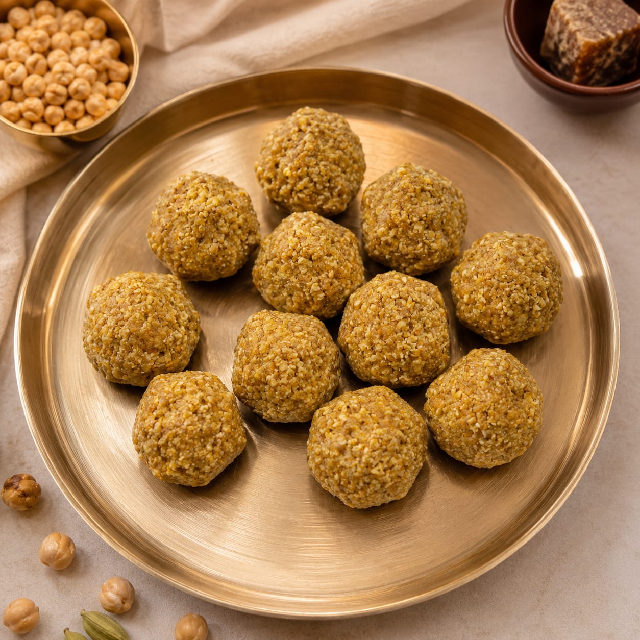 Jatin Organics Chana Laddoo | Roasted Gram Energy Laddoo | Traditional Healthy Snack