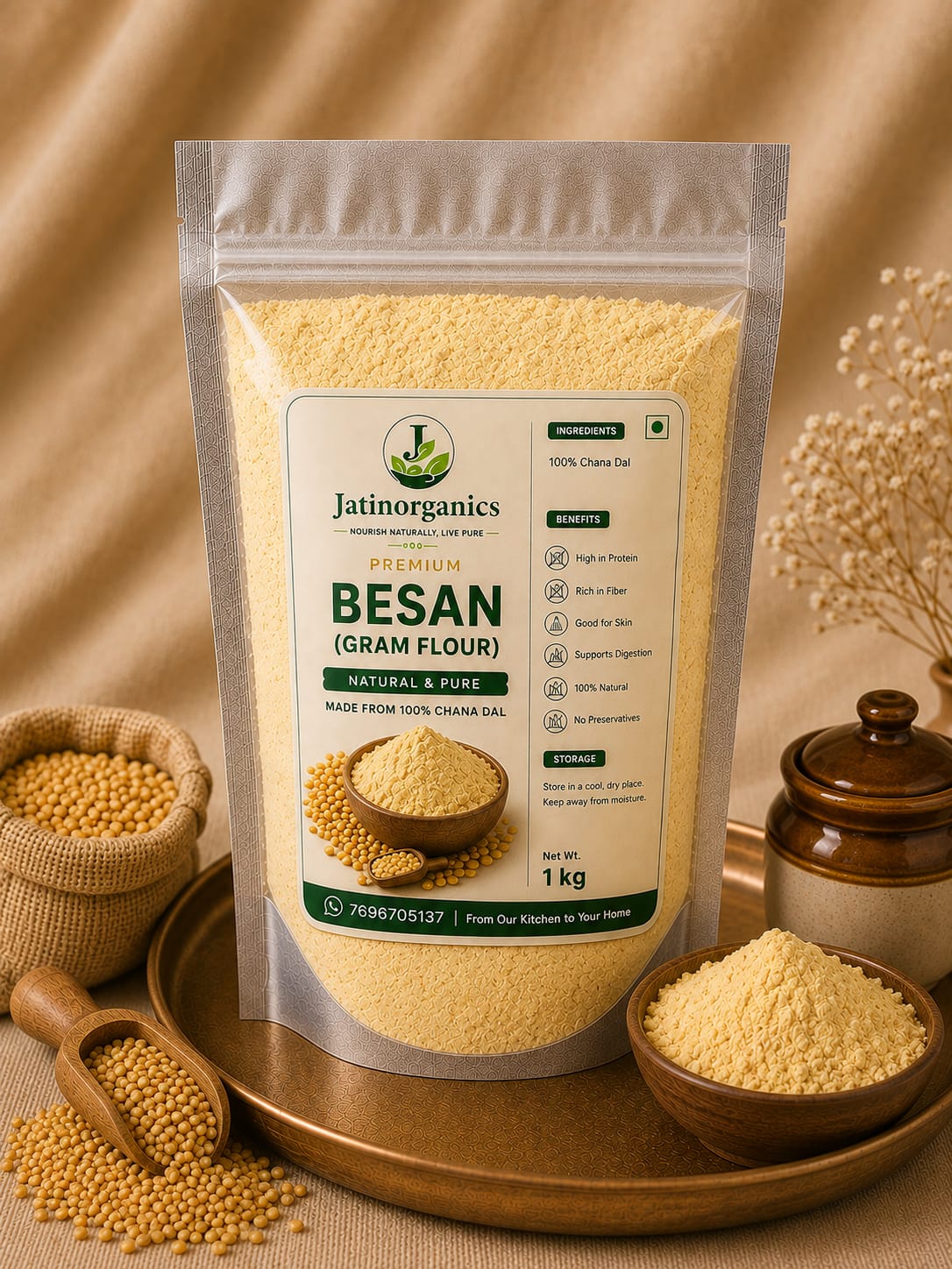 Premium Besan (Gram Flour) – 100% Pure & Fresh
