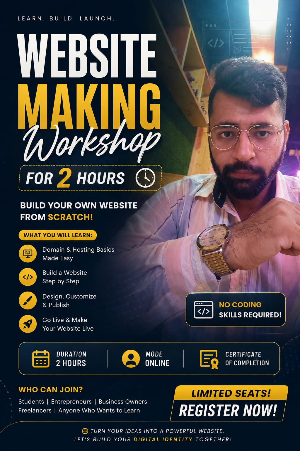 2-Hour Website Making Workshop – Build Your Own Website From Scratch