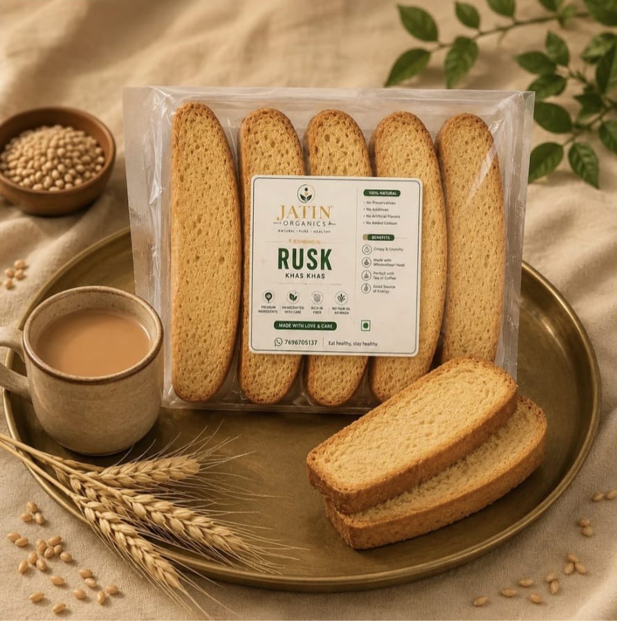 🍞 Rusk – Crispy & Delicious Tea-Time Snack | Jatin Organics