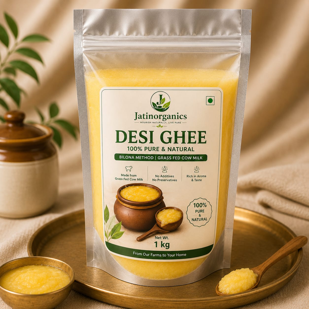 Jatin Organics Premium Desi Ghee | Pure & Natural | 1 kg