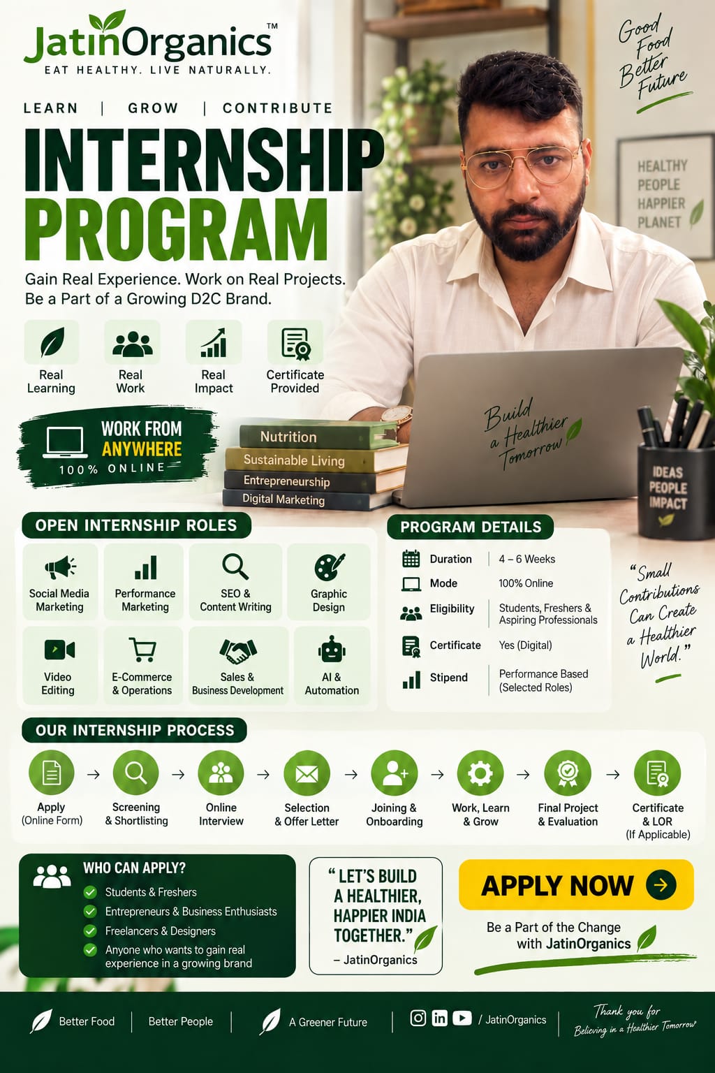 Jatin Organics Internship Program – Learn, Grow & Build Your Career