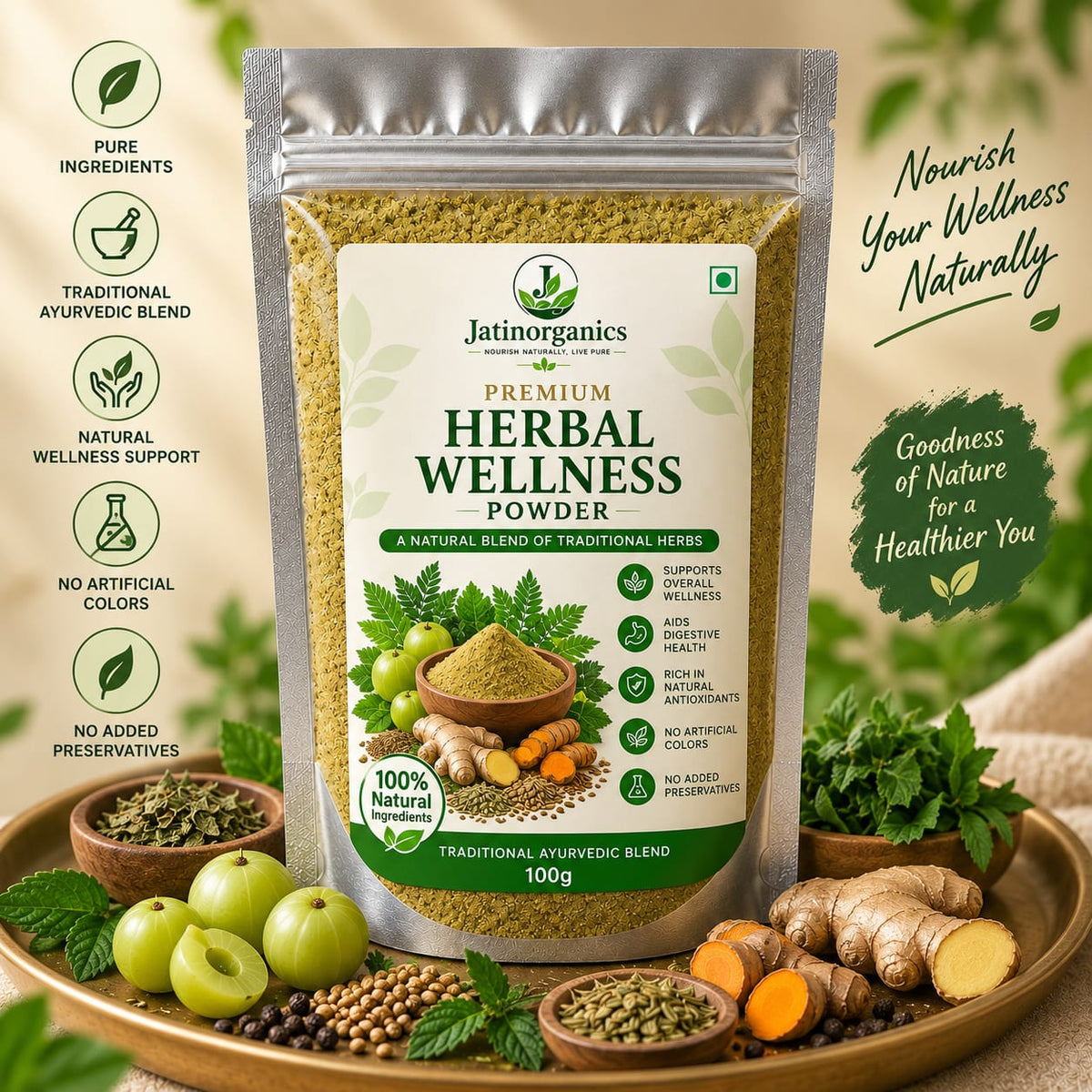 Jatin Organics Herbal Wellness Powder – Natural Everyday Wellness