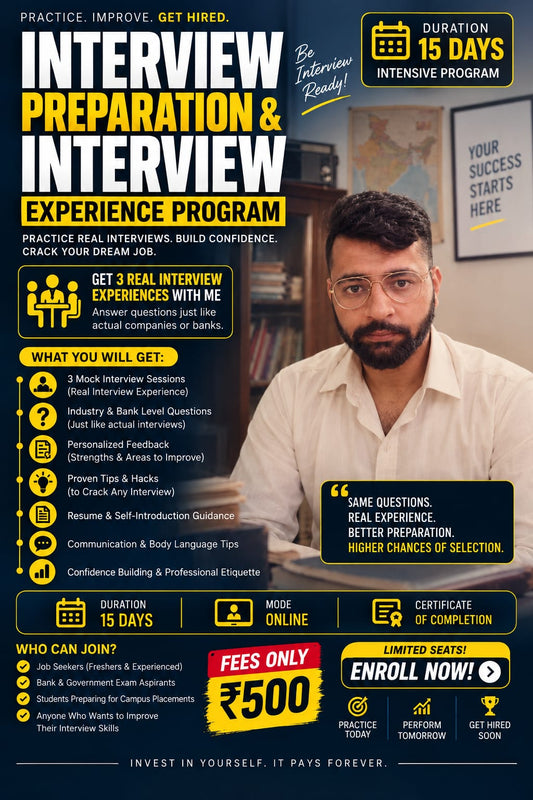 Interview Preparation & Interview Experience Program – 15 Days